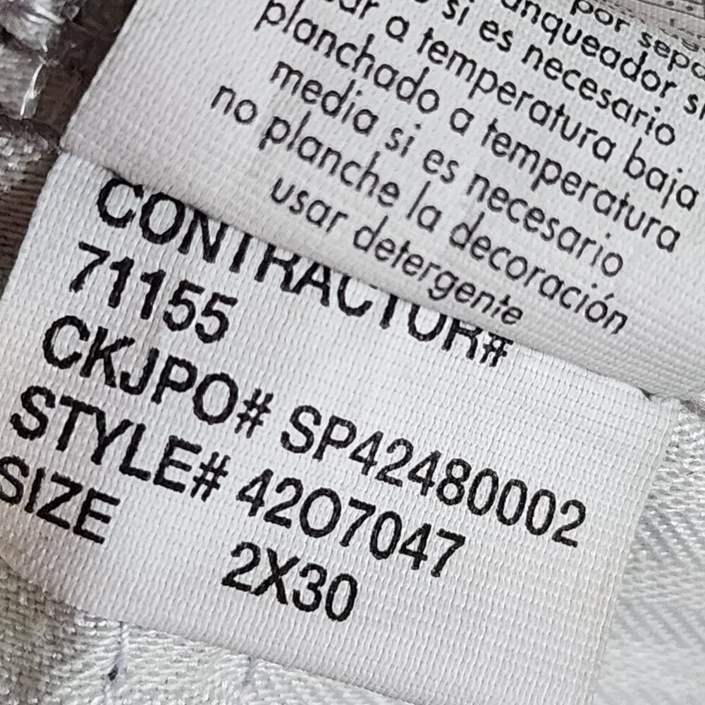 Calvin Klein Jeans Womens Size 2x30 Gray Denim Skinny Stretch Minimalist Comfort - Picture 4 of 7
